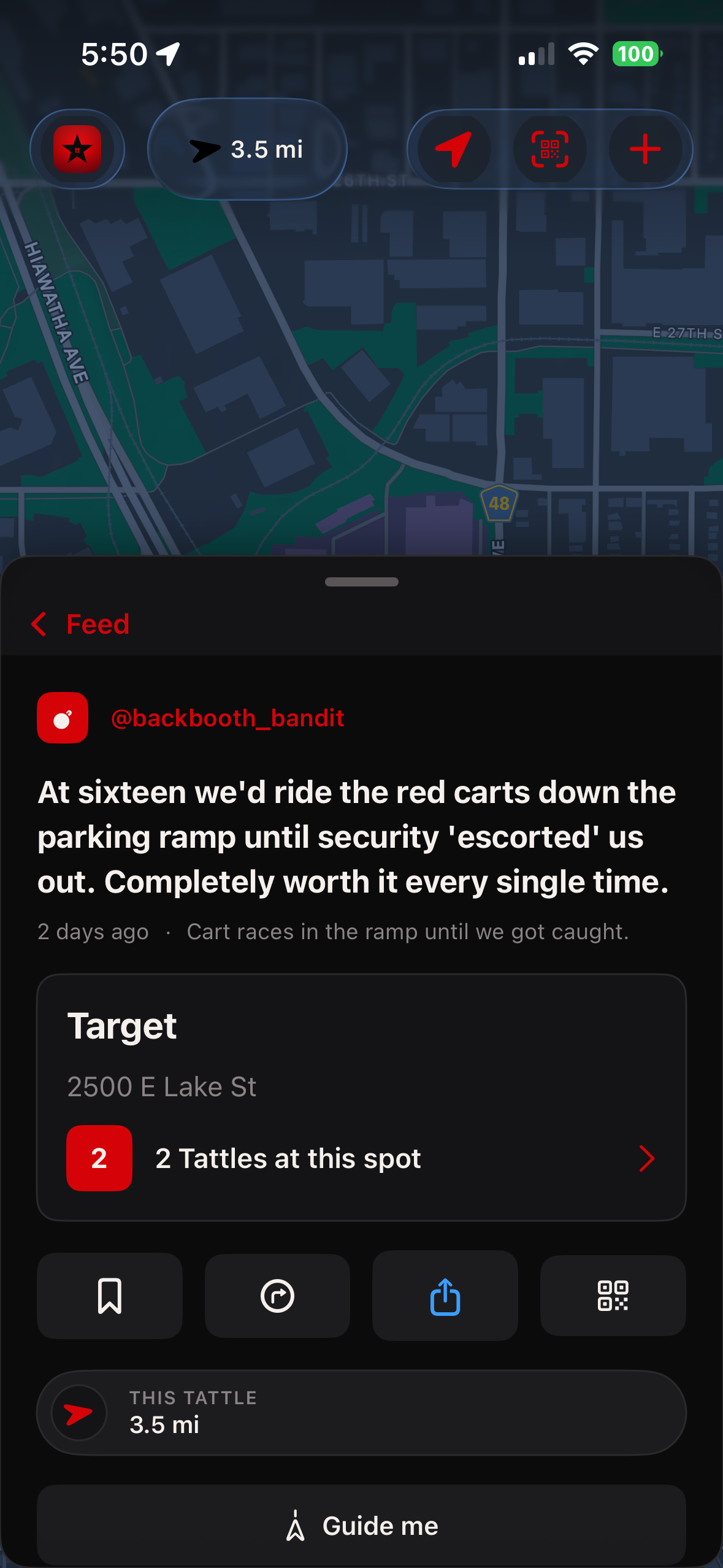 A single Tattle with rate and report.